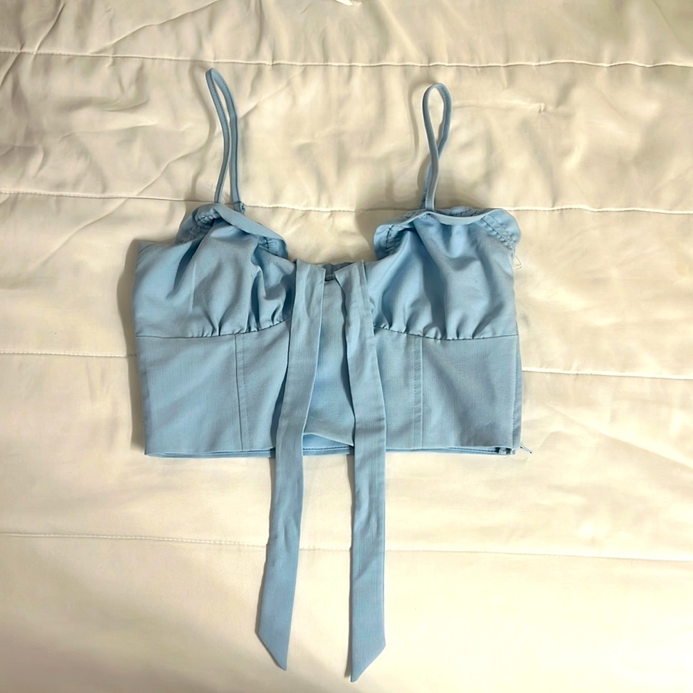Lottie Moss Powder Blue Crop Top. Size XS